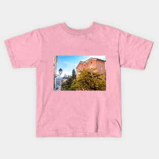 Sunny Morning Hillside in Lyon, France Kids T-Shirt